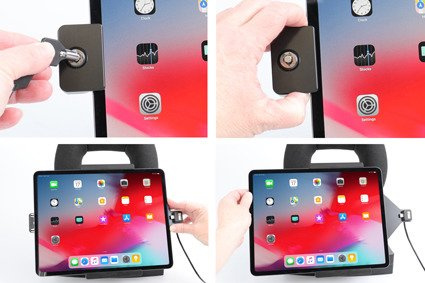 Uchwyt aktywny do instalacji na stałe z blokadą na kluczyk do Apple iPad Pro 12,9 2018 (A1895, A1976, A1983, A2014)