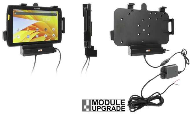Uchwyt aktywny o wzmocnionej konstrukcji do Zebra ET40 8.0 z modułem komunikacyjno-ładującym.